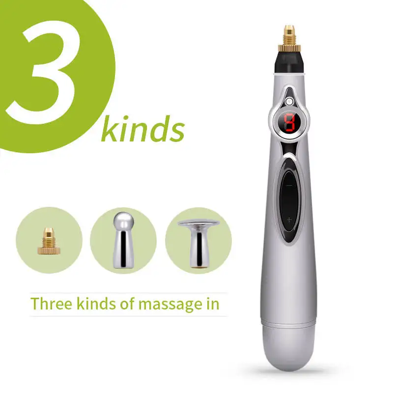 Electric Acupoint Massage Pen Pain Relief Treatment Electronic Meridian Energy Pen Body Back Neck Massage Pen Relieve Fatigue