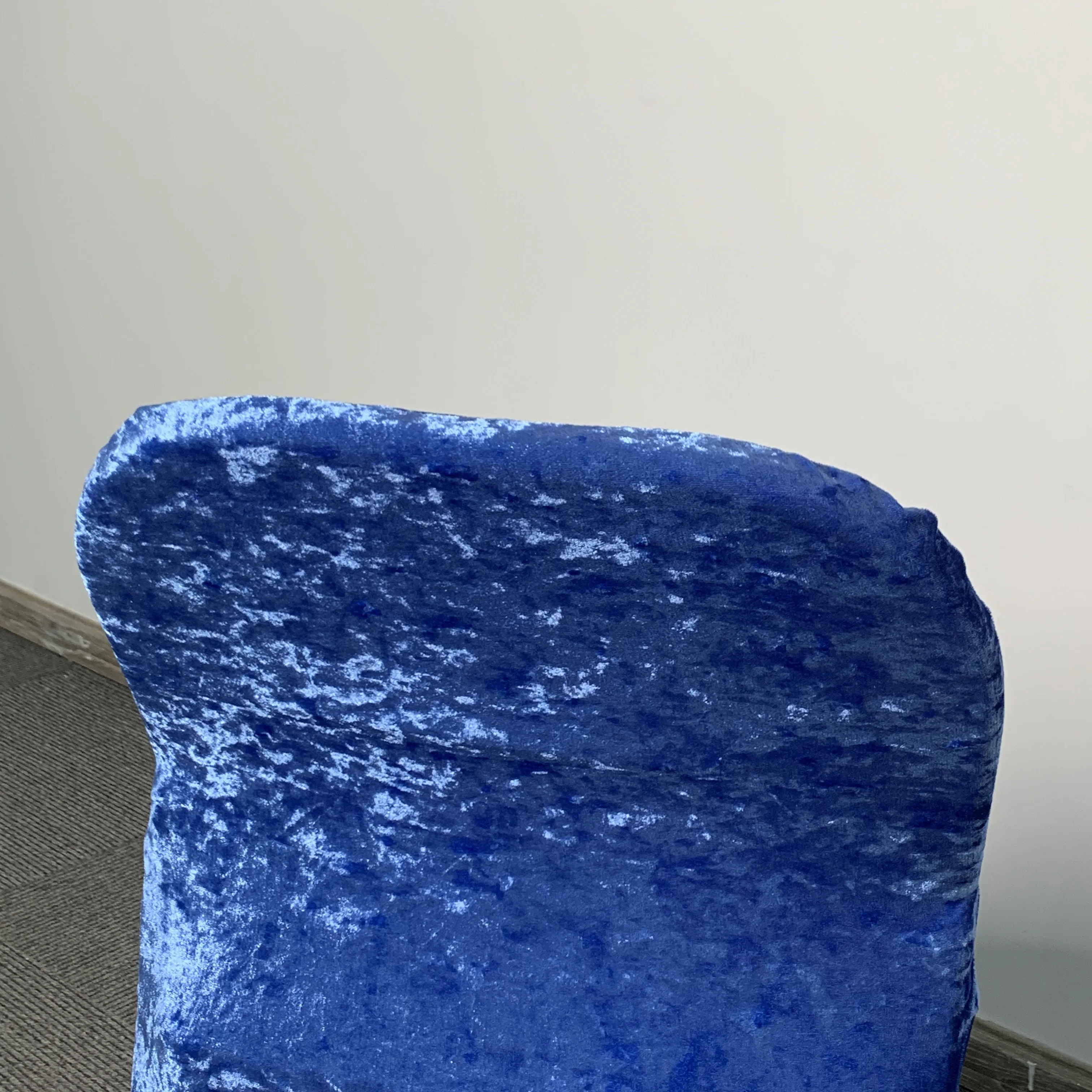 Высококачественные складные Чехлы для сидения из темно-синего бархата и спандекса