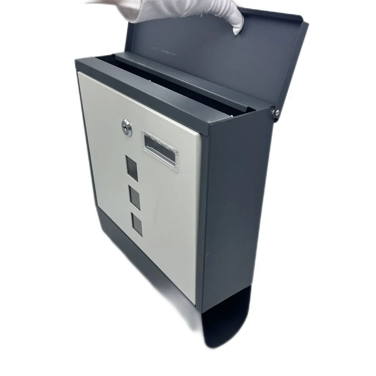 Stainless Steel Mailboxes with Sturdy Key Lock Wall Mounted Waterproof Mail Box with Transparent Cover