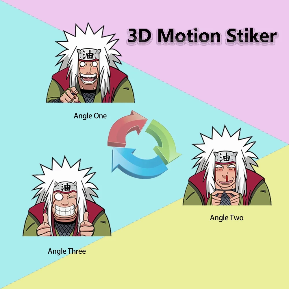 Waterproof Custom Stickers 3D Motion Sticker Uchia 3D Lenticular Anime Sticker for Car Laptop Refrigerator