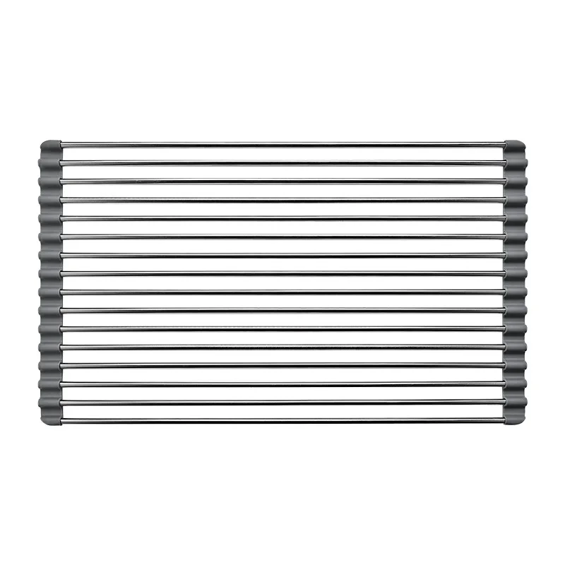 Multi functional silicone drain roller shutter, household bowl and chopstick storage rack, stainless steel sink rack