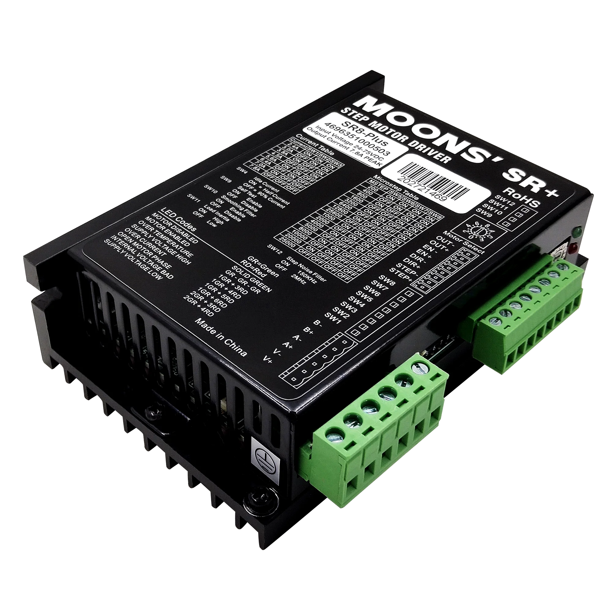 MOONS 7.5A шаговый двигатель nema 34 драйверы 24-75Vdc nema 34 шаговый двигатель привод SR8 -- Plus