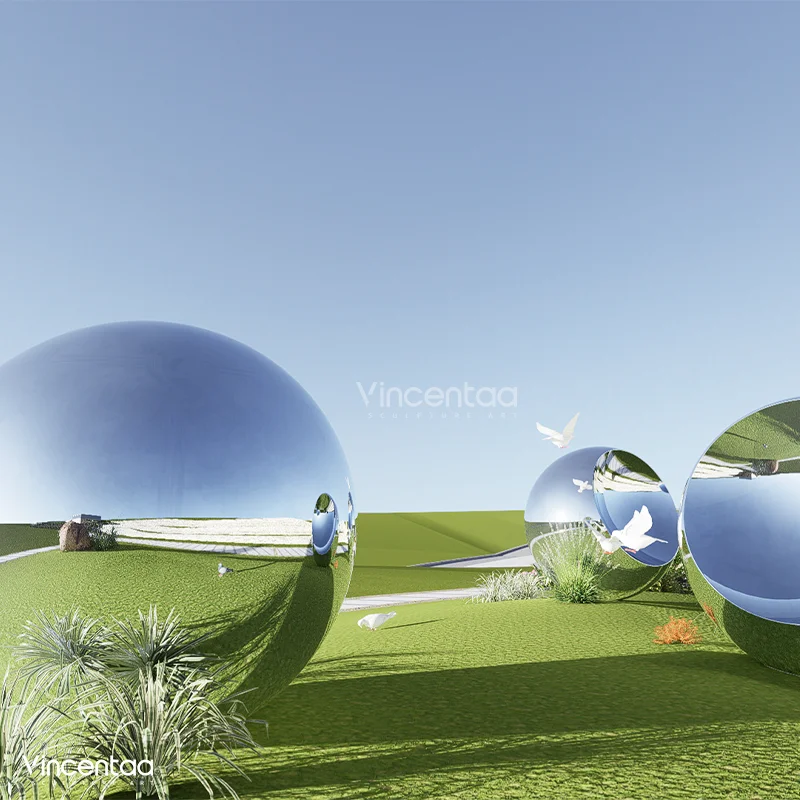 Vincentaa Modern Stainless Steel Ball Sculpture Custom 3D Sculpture Supplier