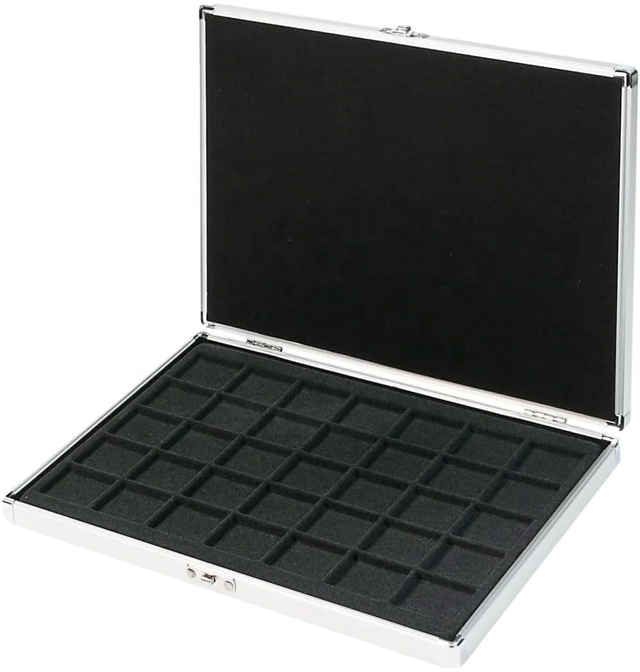 Coin Case for 30+ Coins / Coin Capsules up to 36 mm - with Black Coin Insert,Coin Display Case,Coin Storage