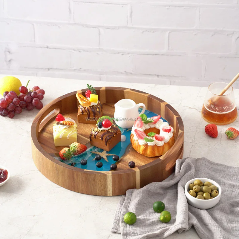 Woodsun New Ocean Resin Series Food Fruit Arabic Sublimation Serving Tray