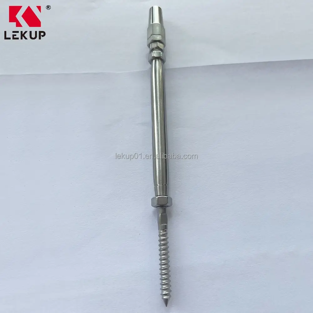 Wire Rope Cable Fitting Closed Body Turnbuckle ss304 ss316 Stainless Steel Push Lock Lag Screw Wooden Thread Terminal Swageless