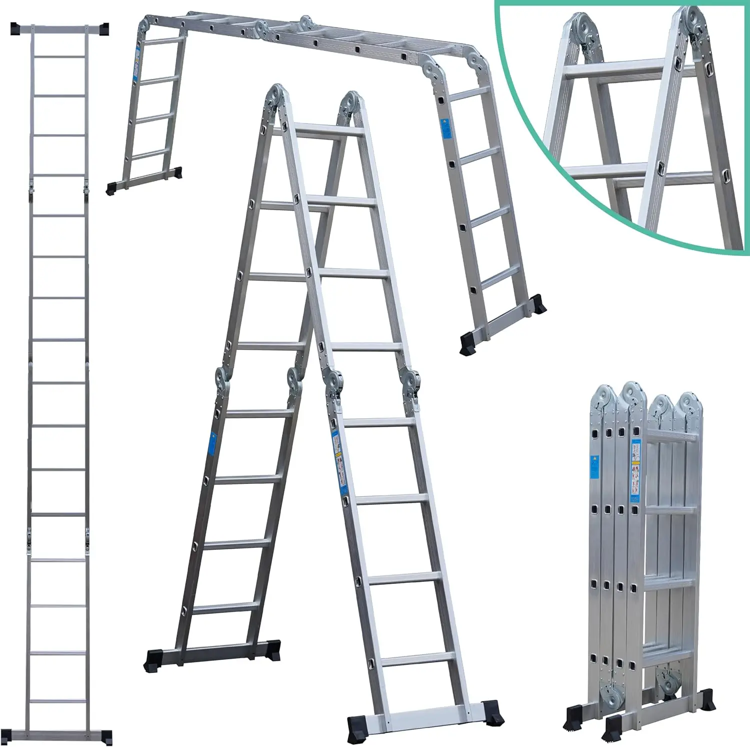 Price Articulated Aluminium Multifunctional Ladder 4*3 4*4 4*5 4*6 Steps For Home And Outdoor Using
