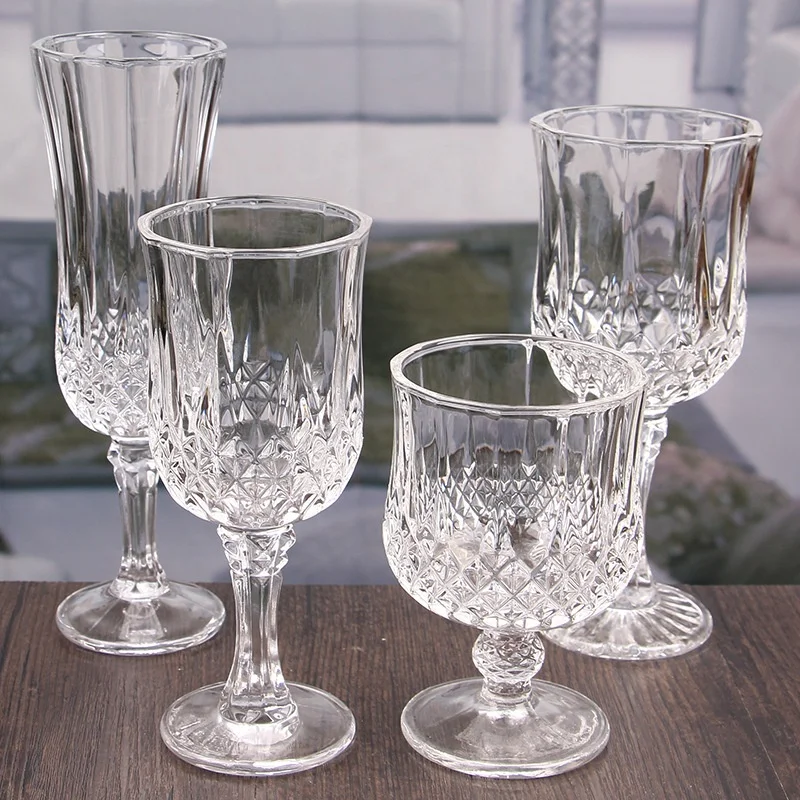 Simple fashion glass champagne glasses wholesale tall wine glasses for home use