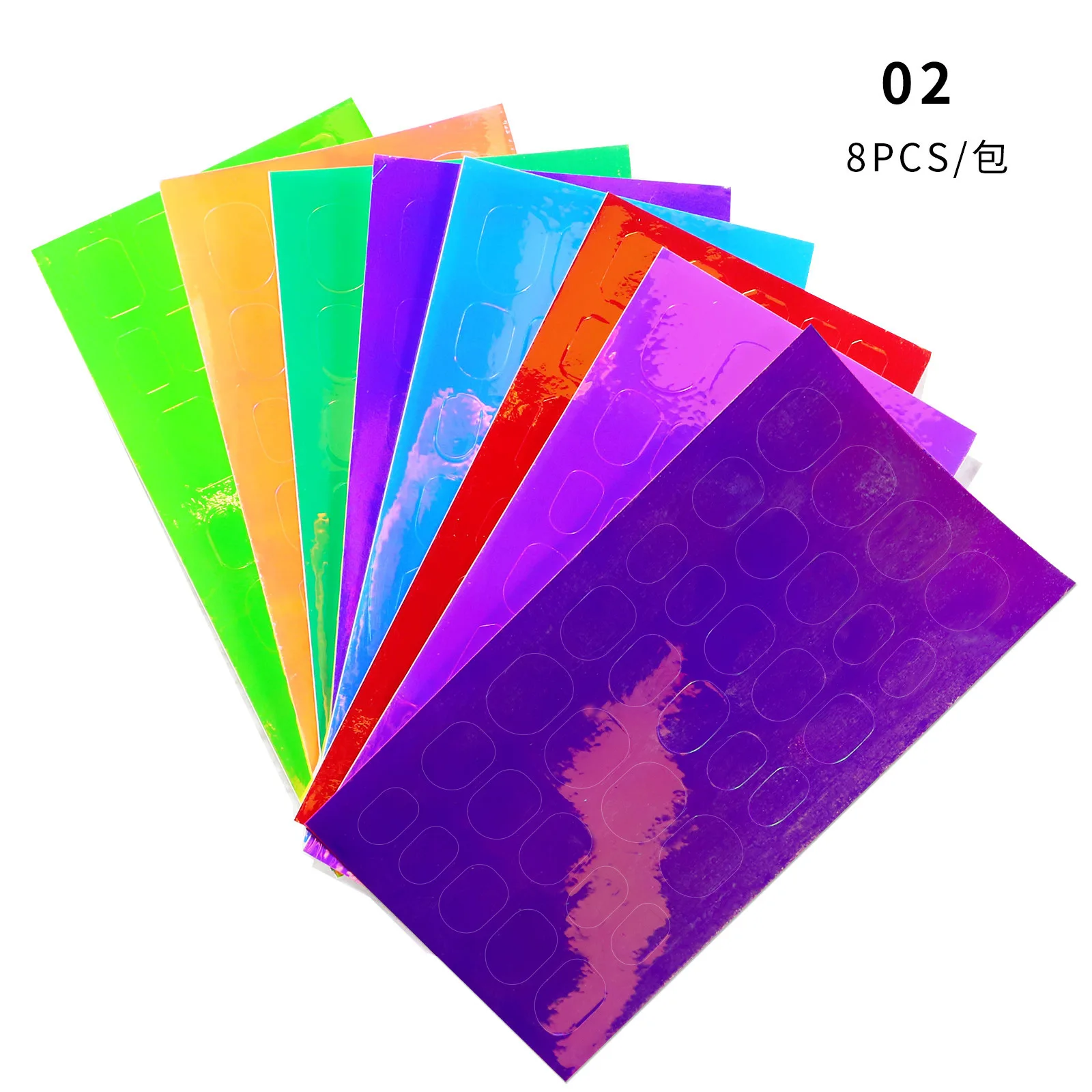 10 PCS/ Bag Aurora Colorful Laser  Ice Clear Nail Art Stickers Nail Glass Paper Decals