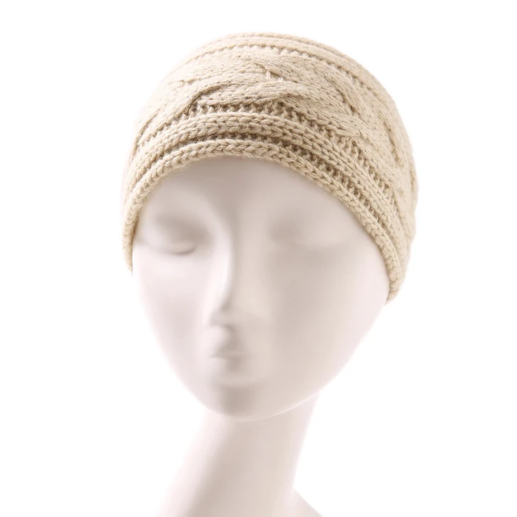 Winter Headband Women Girls Custom Cable Knit Cashmere Ear Warmer Head Warmer