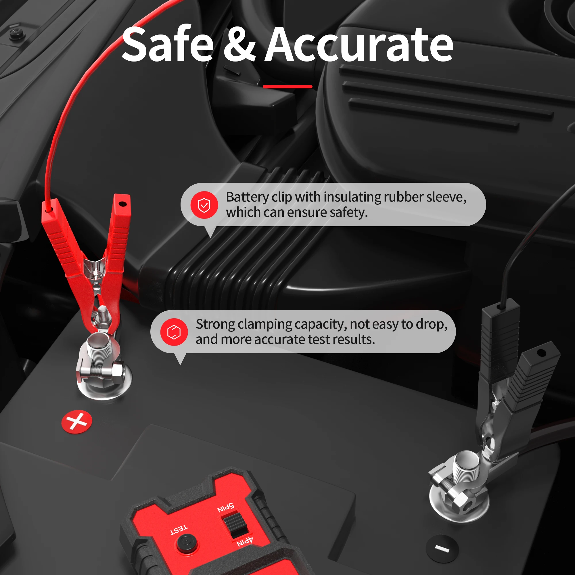 Professional 12V Auto Electronic Automotive Relay Tester Durable Battery Load Checker Car Inspection Tool and Diagnostic Tool