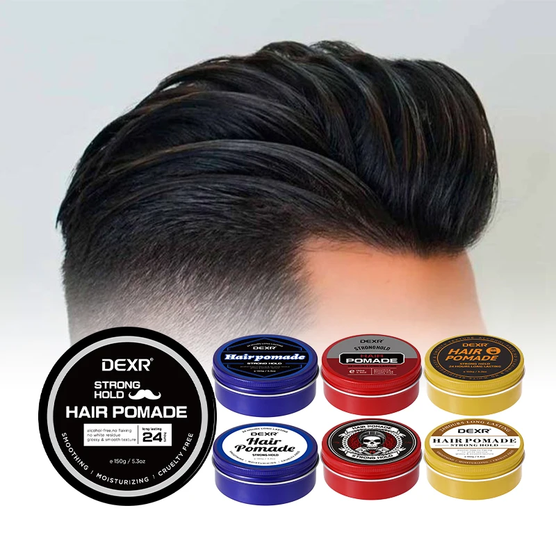 Professional custom hair gel products private label wave pomades & waxes styling wax strong hold hair pomade for men