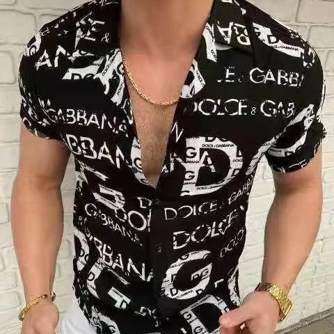 Dropshipping Factory Wholesale Printed Plus Size Men Hawaiian shirt Accept Customized Large Short Sleeve Shirts For Men