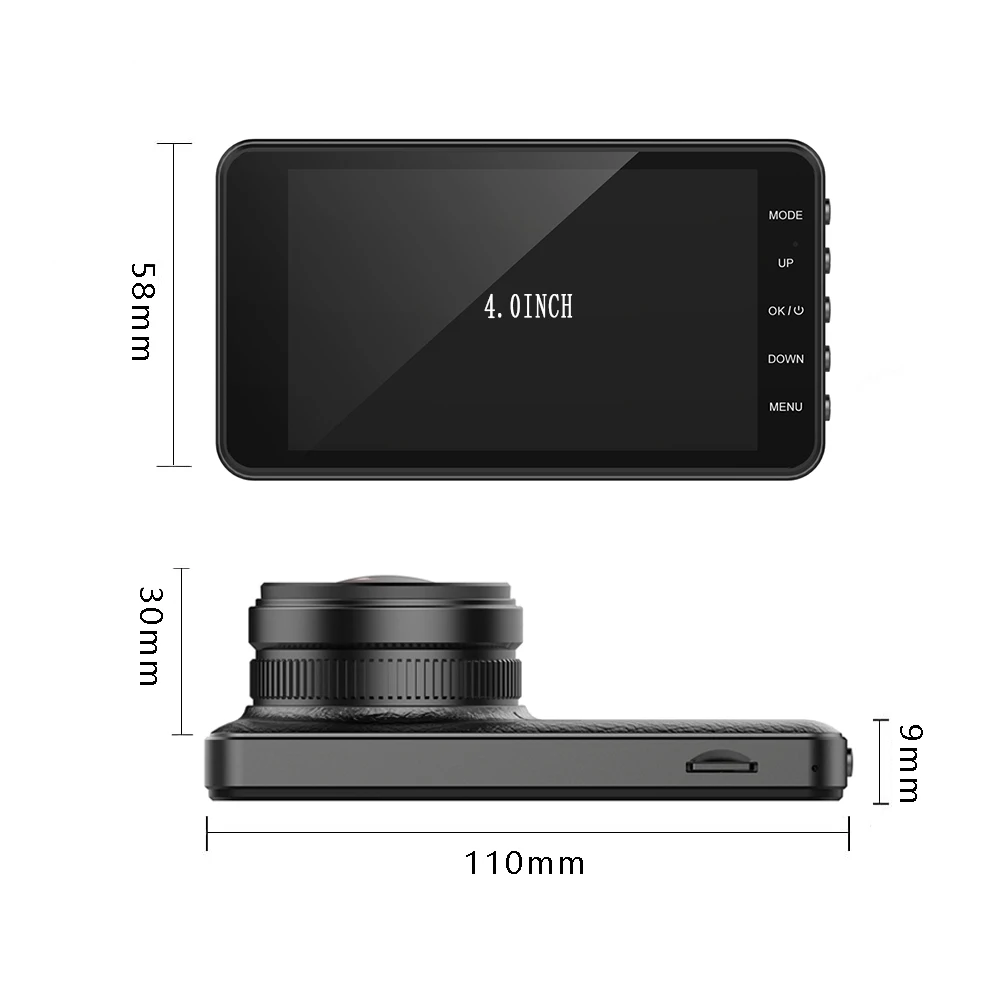 Оптовая продажа Dash Cam 1080P Full HD DVR Автомобильный рекордер 4 дюймовый ЖК-экран 170 широкоугольный объектив датчик поворачивания экрана WDR (широкий динамический диапазон для парковочной системы петля