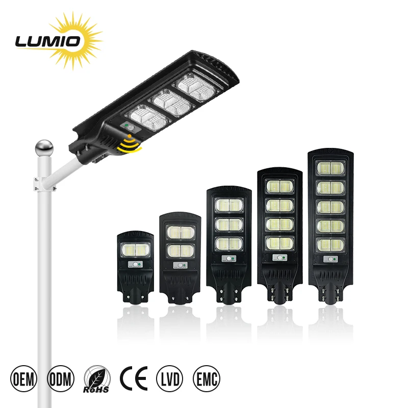 Cheap solar street lights solar road lighting systems square black 250w ce rohs certified Solar integrated led street light