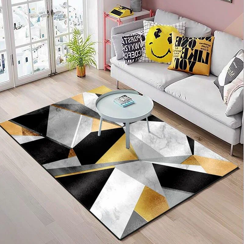 Modern 3d floor Nordic large area geometric rug living room carpet custom design printed luxury large rug carpet