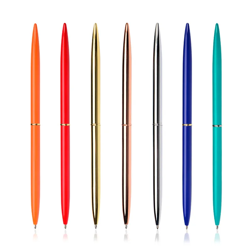 Wholesale Cheap Promotional Ballpoint Pen Colorful Custom Logo Slim Twist Metal Ball Pen Advertising Pen Promote Gift