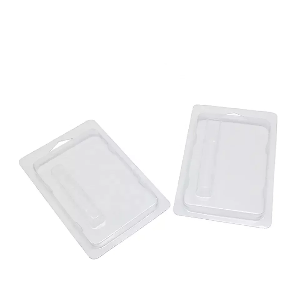 Customized Disposable Plastic Clamshell Edge fold Sliding Blister Card Pack Cardboard Boxes Print Paper Packaging