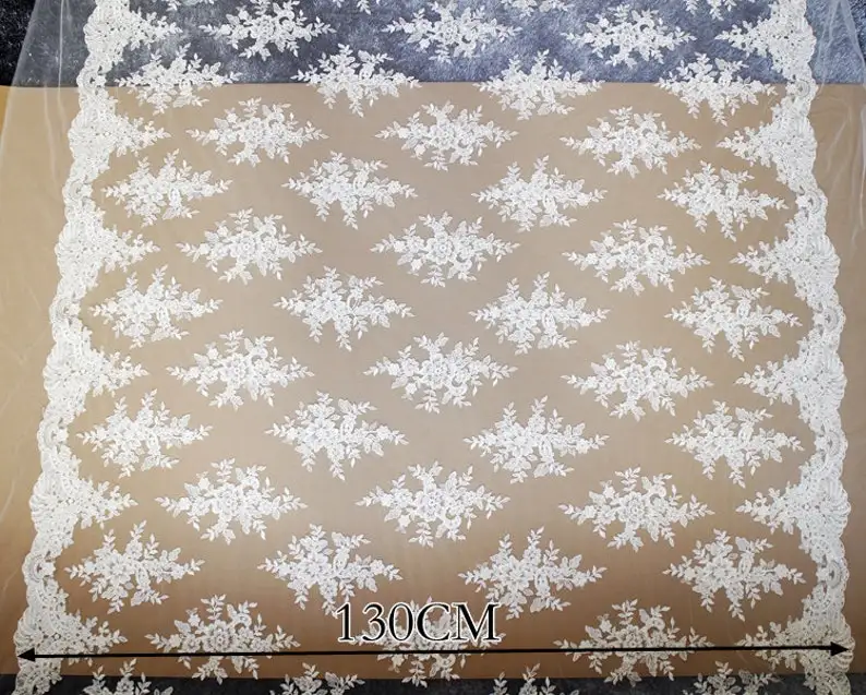 Кружевная ткань, китайская элегантная жаккардовая кружевная ткань для платья для девочек, дешевая ткань, прямая Заводская белая кружевная ткань