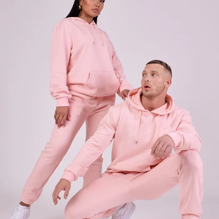 huilin factory wholesale high quality bright colorful mens tracksuit unisex oversized hoodie jogger sets men tracksuit in orange