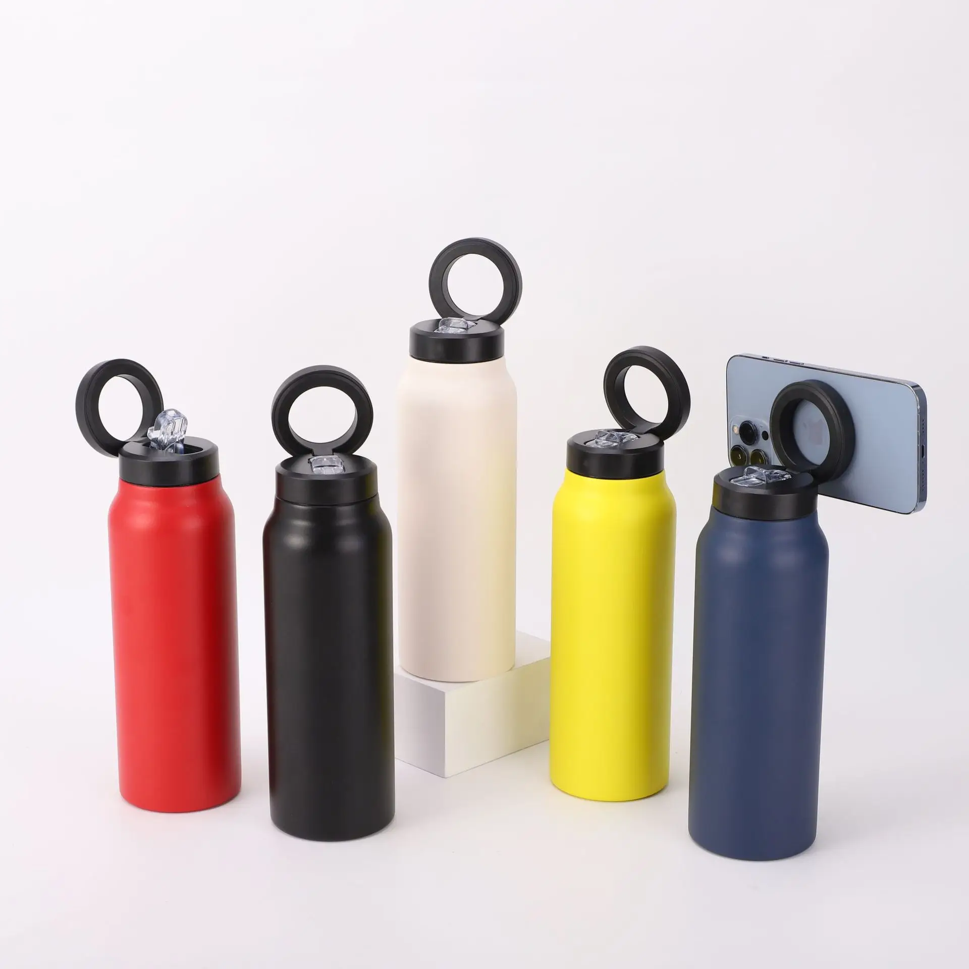 32oz Outdoor Powder Coated Tumbler Double Wall Stainless Steel Insulated  Water Bottle with  Holder