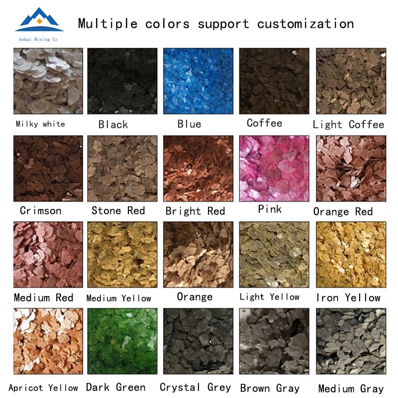 China factory hot sale dyed rock flakes real stone paint interior and exterior wall rock flakes composite rock chips