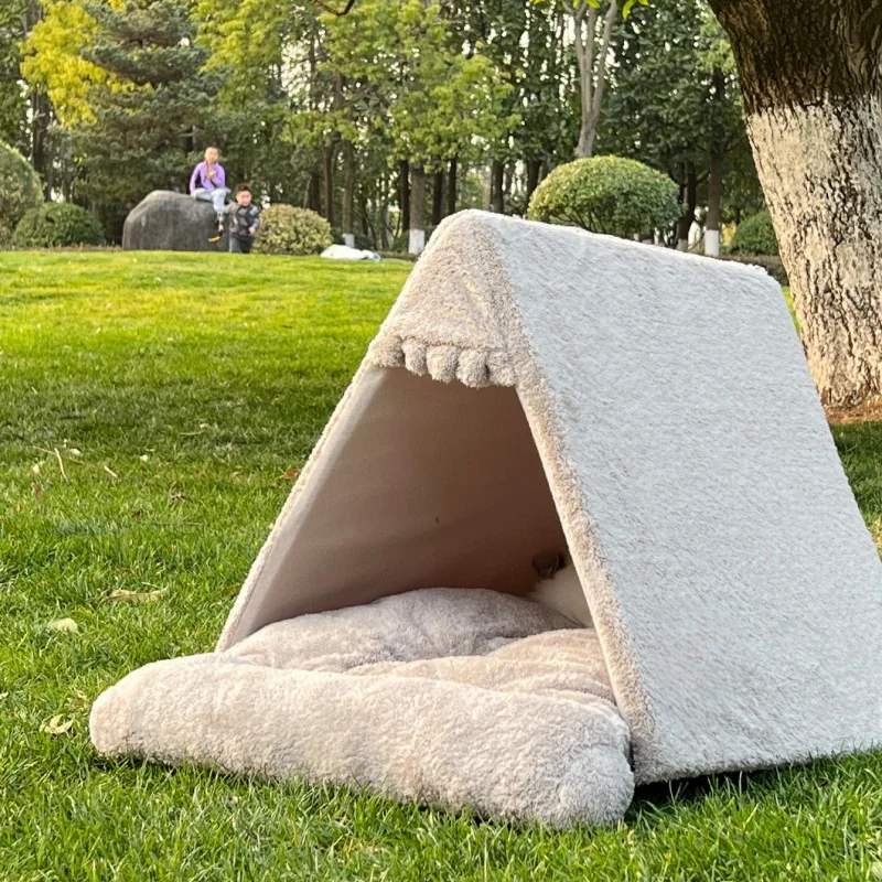 Pet Dog House Kennels Folding Washable Tent Puppy Cat Bed Indoor Outdoor Home Playing Dog Teepee Supplies Pet Bed