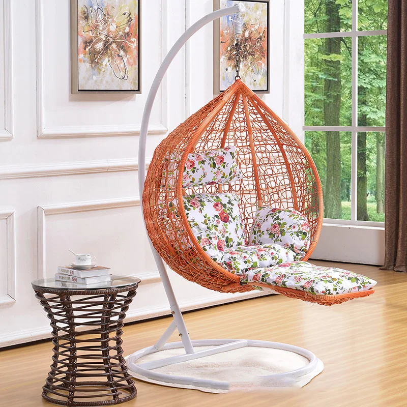 Basket Wicker Rattan Swing Seat Furniture Outdoor Patio Swing Chair Hanging Garden Swing Egg Chair With Stand