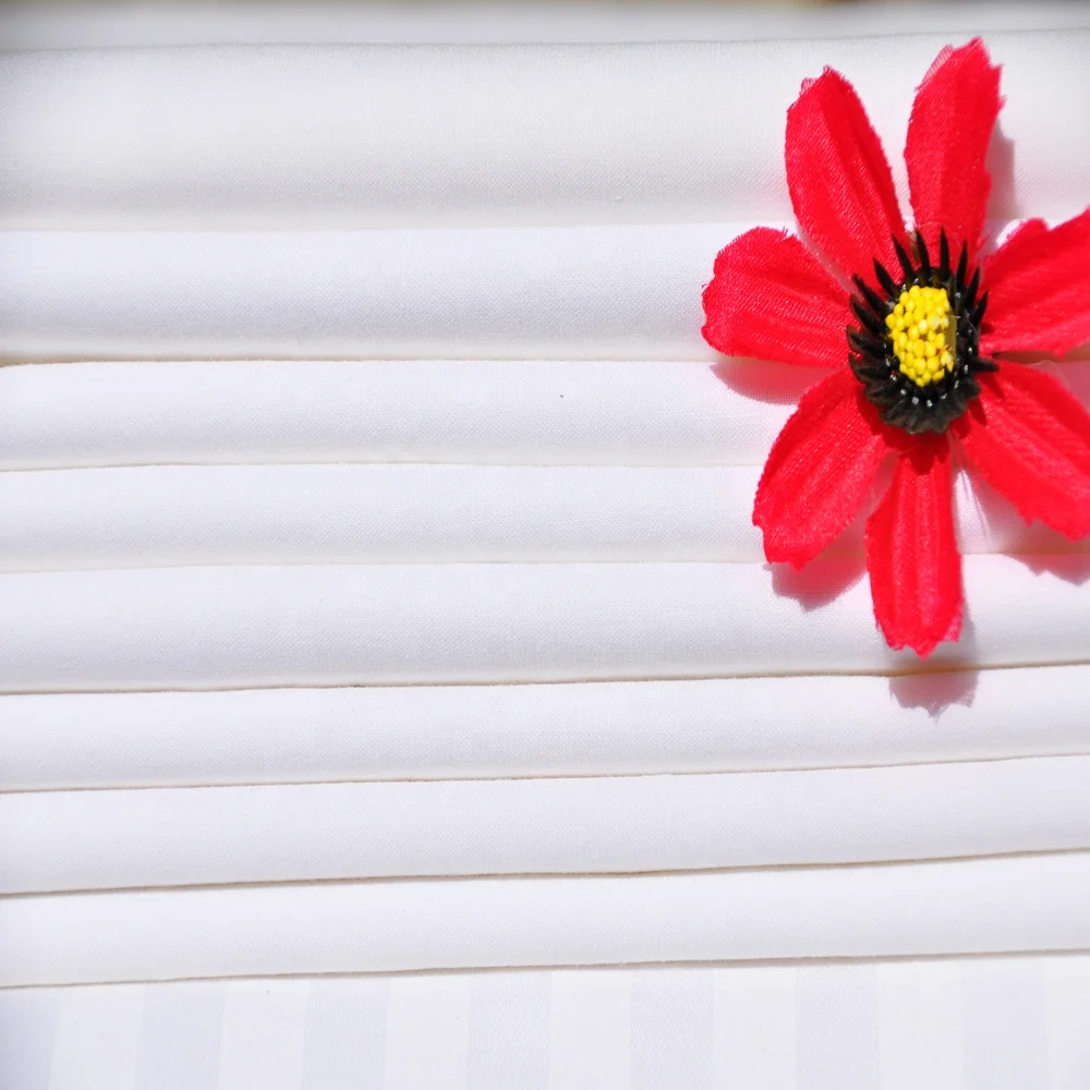 200TC T50C50 40*40 110*90 Silk Feeling Poly Cotton Plain Fabric Hotel Linen Bedsheet Fabric