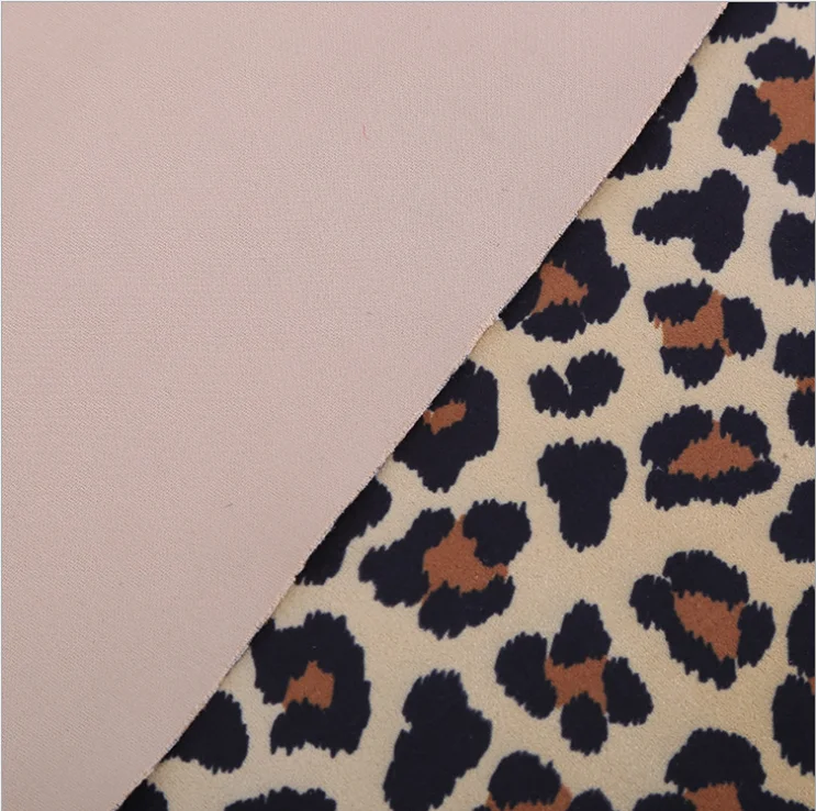 
 Прямая поставка из Китая, текстильная фабрика, трикотаж, 100% полиэстер, замшевая ткань с леопардовым принтом  