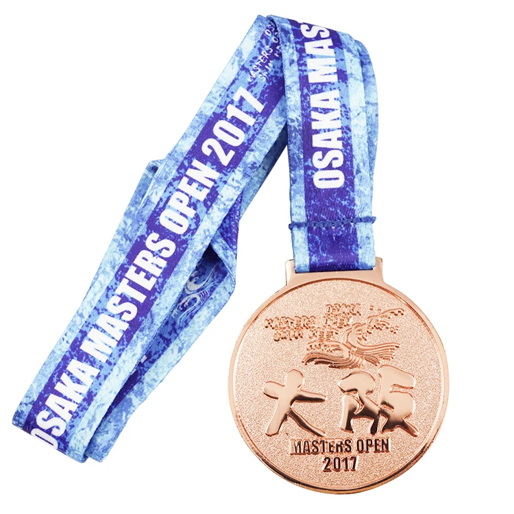 medal maker metal sport medal with color ribbon