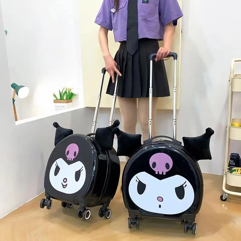 Kouromi Luggage Small Cute Travel Box Universal Wheel  Cartoon Hello Cat Suitcase