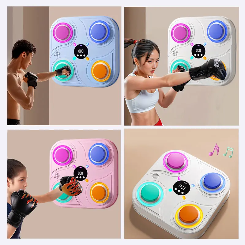 Intelligent Indoor Wall-Mounted Digital Music Light Reaction Target Game Machine for Children Bluetooth Music Boxing