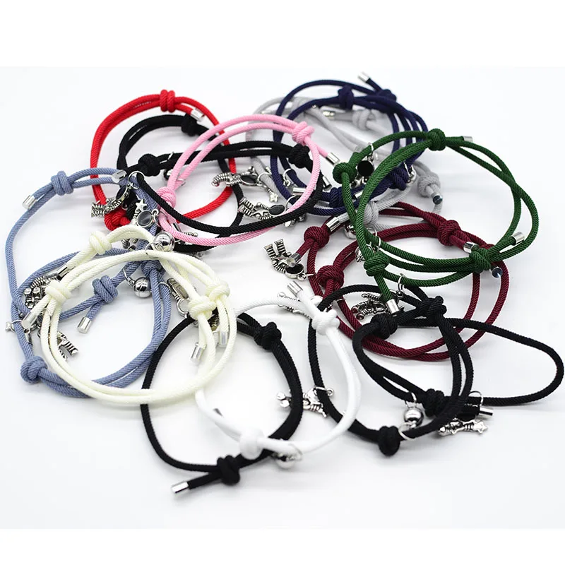 Bracelet for couple Pair Hand Braided Magnetic Adjustable Milan Wire Shanmeng Each Other Jewelry Gift