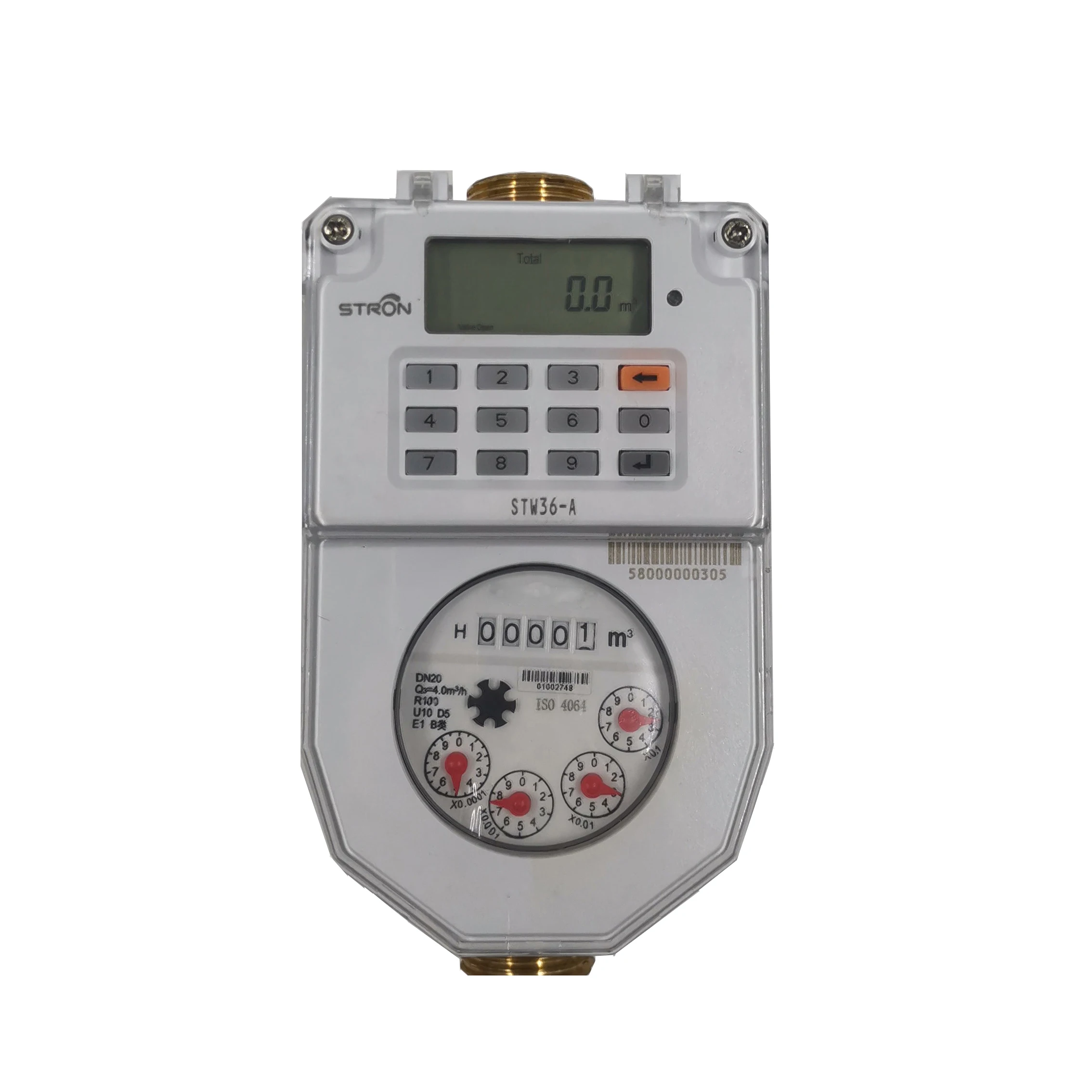 STS Non-return Valve IP68 Keypad Prepaid Multi-jet Water Meter Brass Body