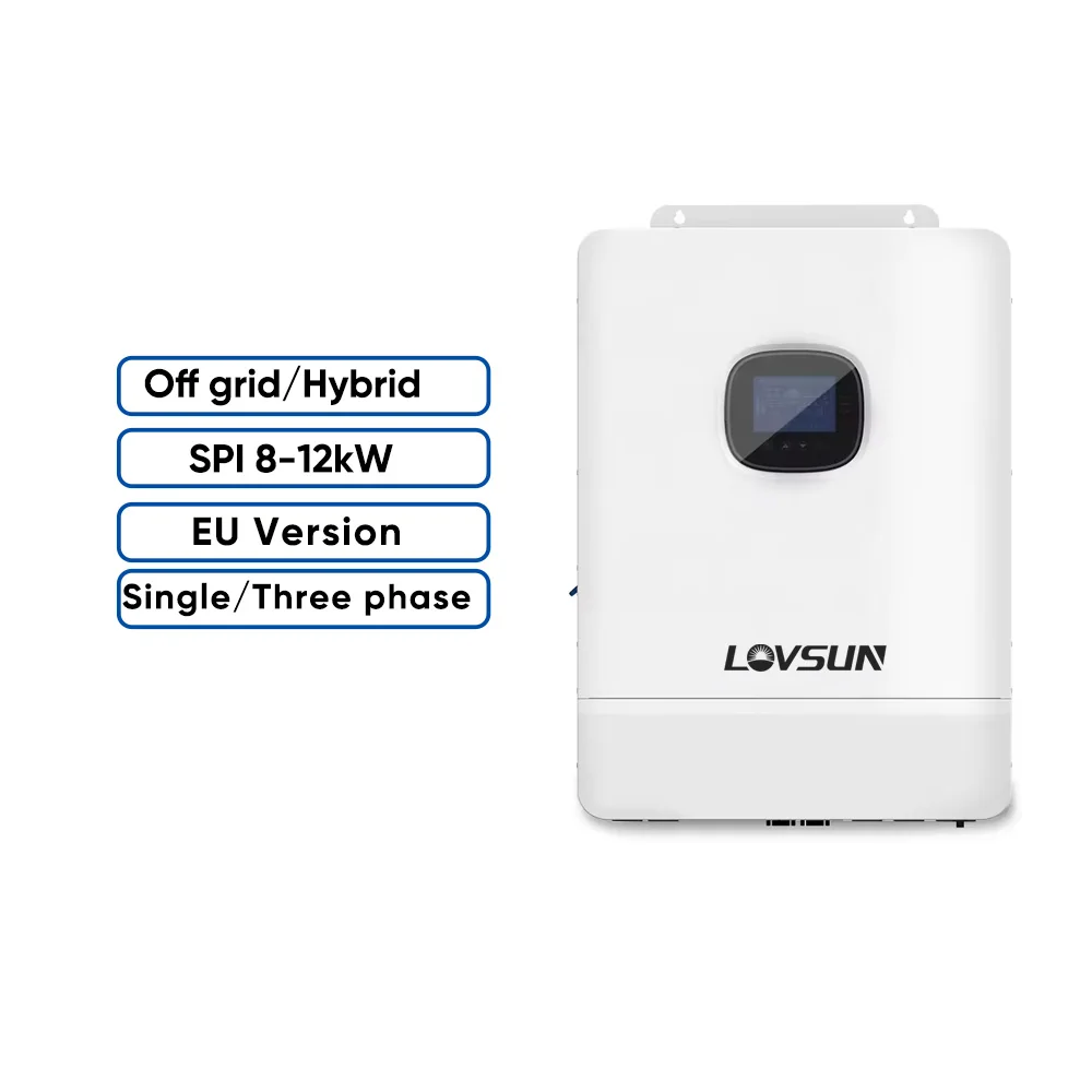 Lovsun EU version SPI Series off grid inverter IP20 8kw 10kw 12kw MPPT Single Three Phase solar charge Inverter for home