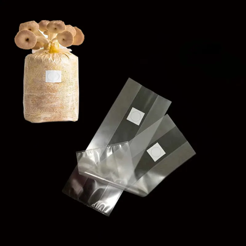 Eco Friendly Greenhouse Shiitake cultivation autoclavable PP Mushroom Growing Bgs with  0.2/0.5 micron filter patch