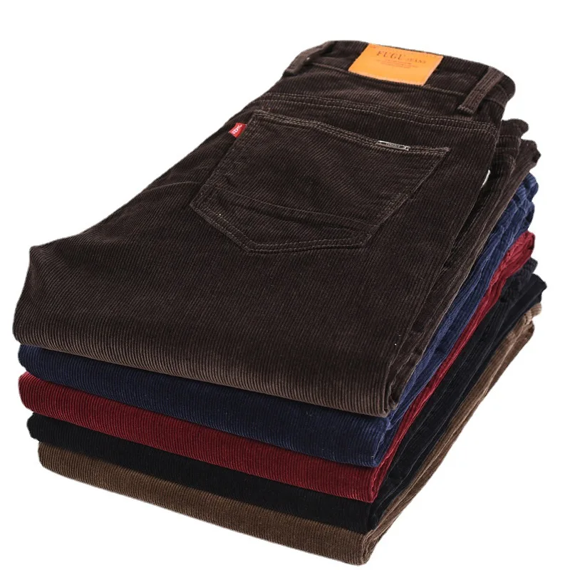 Wholesale fashion Plus Size Casual Straight Autumn Winter Corduroy Pants for Men