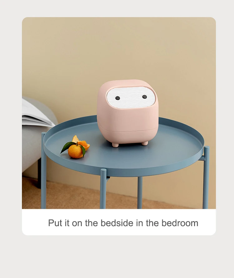 Indoor places cute Style mini Press Type desktop Trash Can Table Waste bin Washroom Garbage container