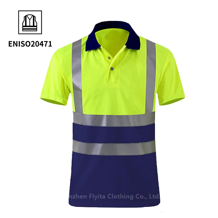 OEM Polyester Heavy Duty Hi Vis Safety Shirt Building Welding Engineering Mining Construction Reflective Workwear Work Shirts
