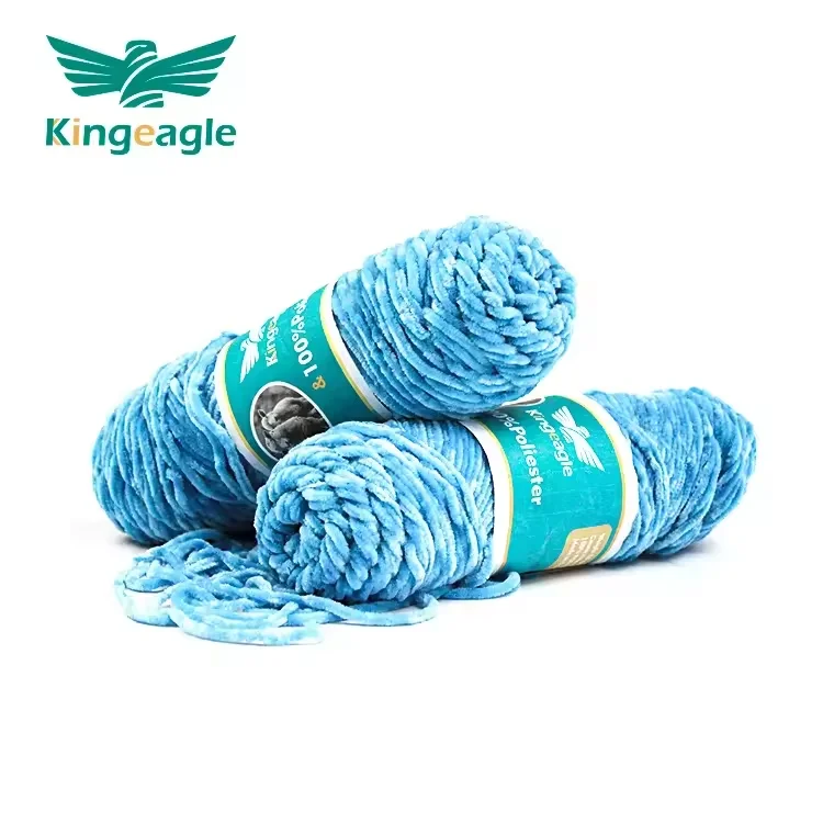 Kingeagle Hot Style 1ply Jumbo Hand Knitted Soft Wool Bulky Thread Crocheting Fuzzy Velvet Wholesale Chenille Yarn