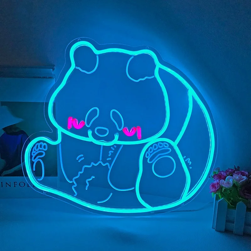Wholesale neon light emitting diode home decoration cartoon design acrylic style grids bar atmosphere light