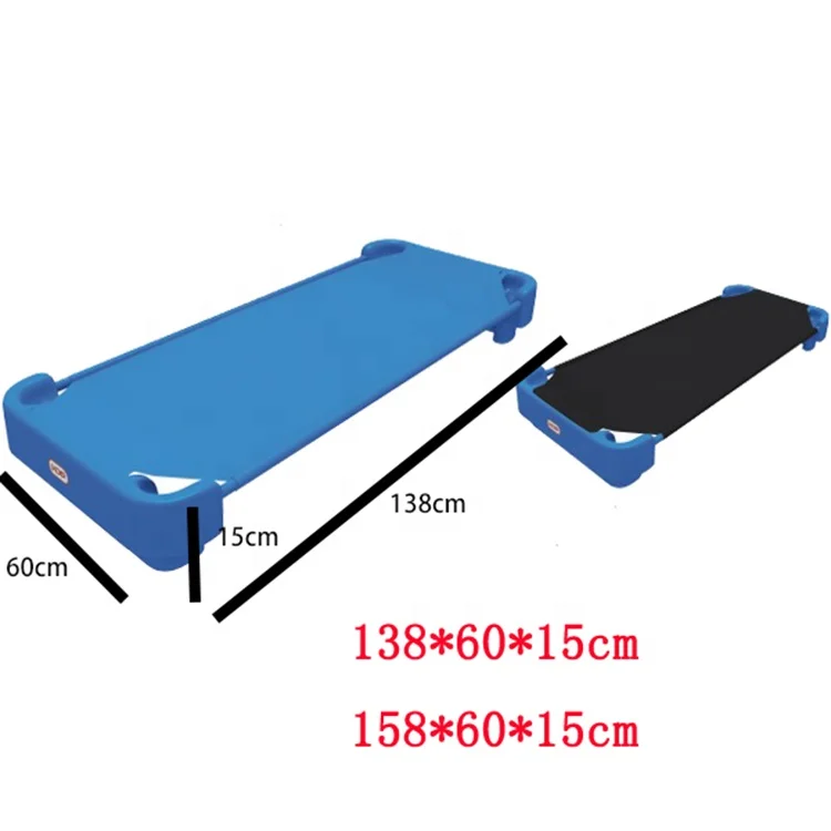 New arrival factory direcrt sales comfortable preschool bed colorful children plastic stackable bed durable bed children