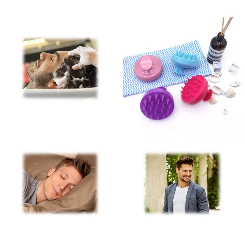 Wholesale Portable Custom Silicone Scalp Massager Hair Massage Brush