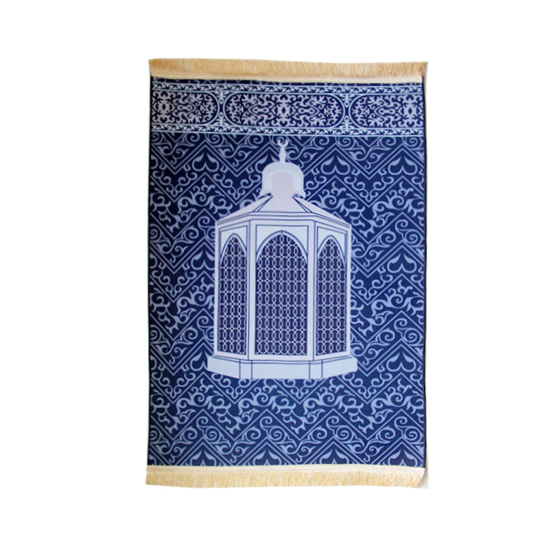 New design classical anti slip prayer rug Islam gifts prayer mat fringes both sides Muslim prayer folding mat