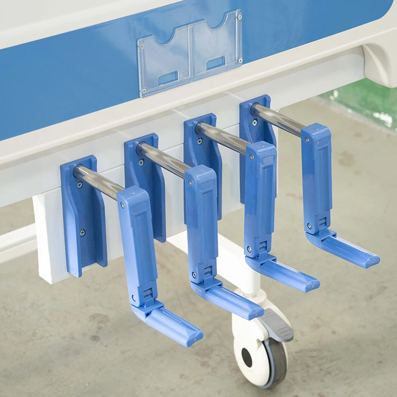 MN-MB012  Home Care Low Price Hospital Bed 5 Function ABS Side Rails 4 Crank Manual Patient Nursing Bed