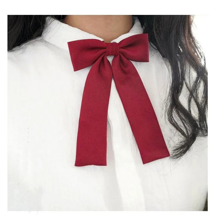 Plain Red Costume Adjustable Ribbon Ladys Bowtie Customer Womens Neck School Girls Elastic Bow Tie