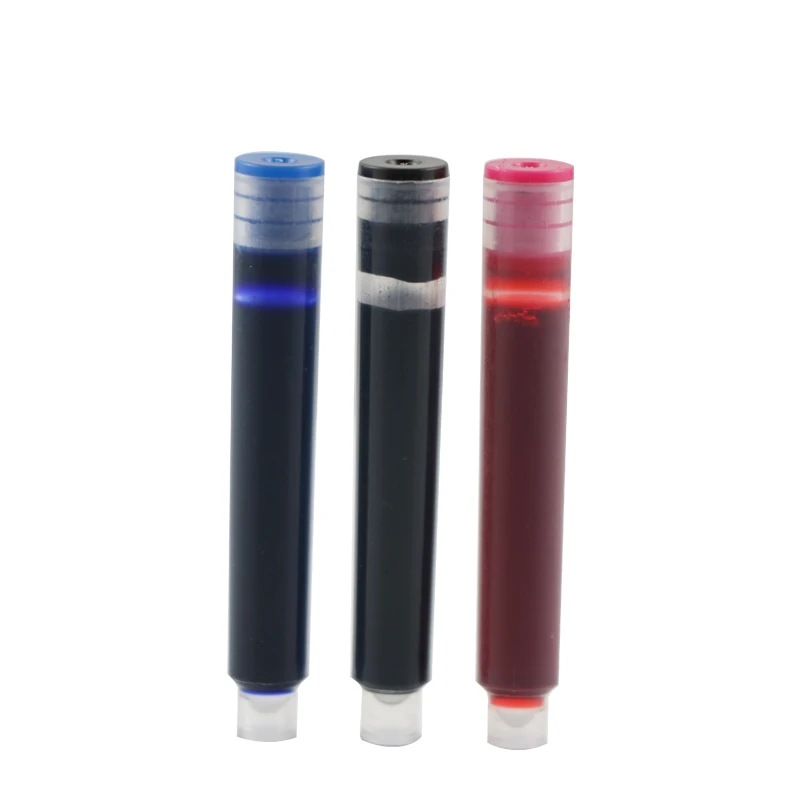 
black blue red wear-resisiting anti-collision international standard size replacement fountain pen ink converter cartridges 