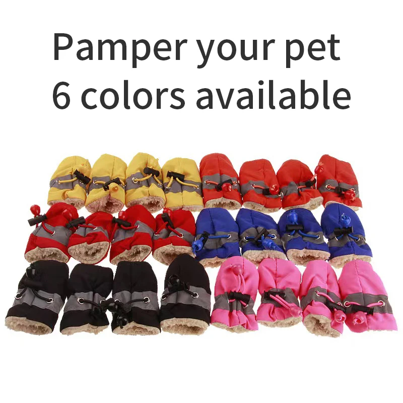 Winter snow dog shoes Fashion warm dog boots Pet outdoor rain boots Easy to clean and not easy to wear