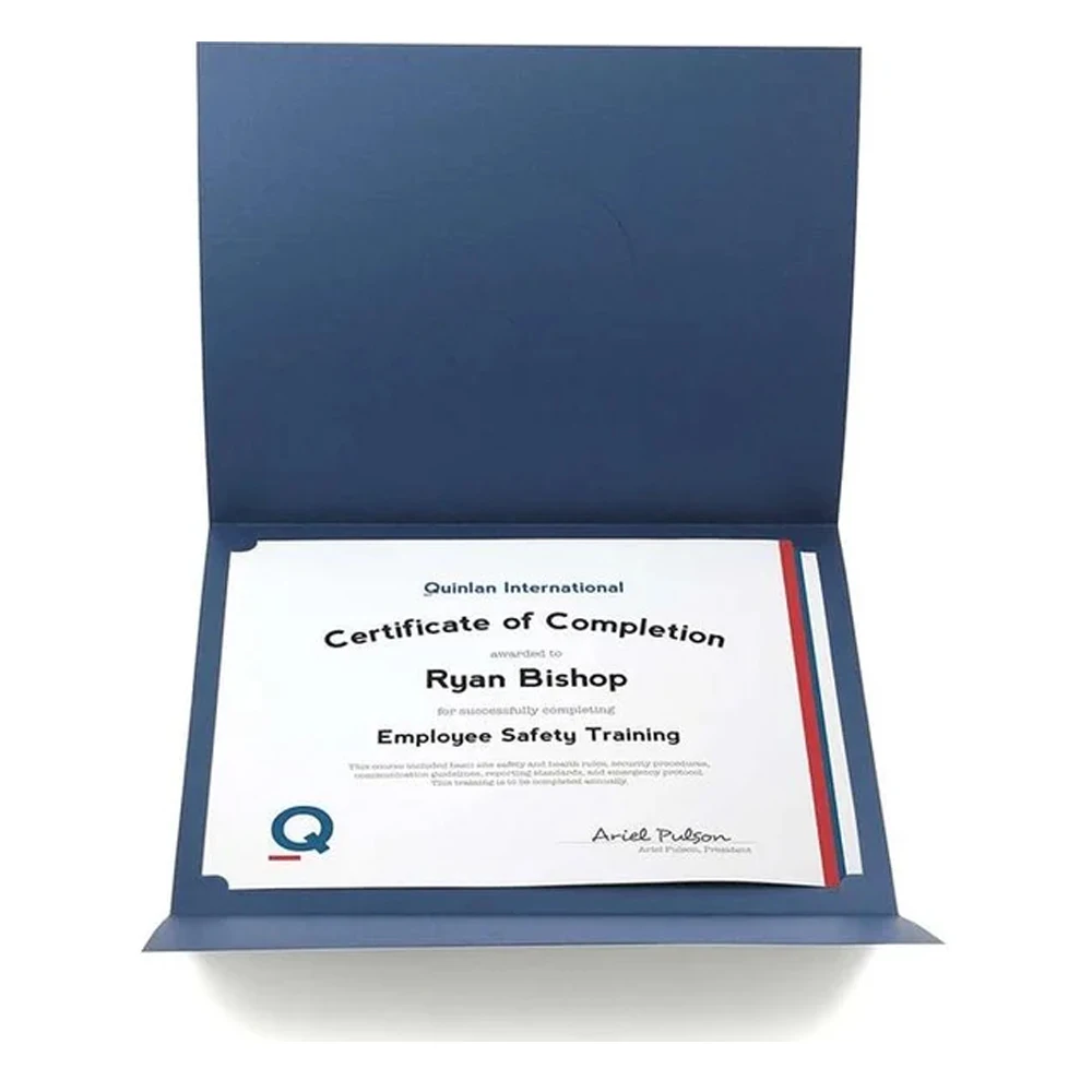 Custom Paper Diploma Folder Degree Certificate Cover with Logo